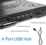 Foldable Laptop Table with Cooling Fan, LED Light, 4 x USB Ports, Mouse Pad & Storage Groove for Laptop Use in Home Office - Image 6