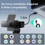 N newline 4K Webcam with Microphone, AI Presenter Tracking, Gesture Control, 95°/78°/65° FOV, Plug & Play, PC Camera with Privacy Cover for Laptop, Zoom, Teams - Image 5
