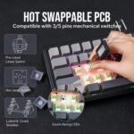 EPOMAKER x Aula F65 65% Wireless Mechanical Keyboard, Hot Swappable Gasket Custom Gaming Keyboard with Five-Layer Padding, RGB Backlit, Bluetooth/2.4GHz/USB-C (Black, Reaper Switch) - Image 5