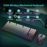 Redragon Wireless Mechanical Keyboard and Mouse Combo, Bluetooth/2.4Ghz/USB-C Wired, RGB Backlit, TKL Creamy Gaming Keyboard with Hot Swappable Linear Switches + 12800 DPI Gamer Mouse - Image 3