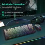Redragon Wireless Mechanical Keyboard and Mouse Combo, Bluetooth/2.4Ghz/USB-C Wired, RGB Backlit, TKL Creamy Gaming Keyboard with Hot Swappable Linear Switches + 12800 DPI Gamer Mouse - Image 4