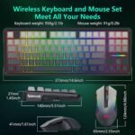 Redragon Wireless Mechanical Keyboard and Mouse Combo, Bluetooth/2.4Ghz/USB-C Wired, RGB Backlit, TKL Creamy Gaming Keyboard with Hot Swappable Linear Switches + 12800 DPI Gamer Mouse - Image 5