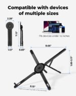 Viozon Portable Laptop Stand for Desk, Foldable Adjustable Computer Riser with Magnetic Phone Holder, Aluminum Laptop Stand for 10–16” Laptops & 4–13” Phones/Tablets (Black) - Image 4