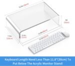 Acrylic Monitor & Laptop Stand Riser - Clear Computer & Laptop Stand for Desk - Compatible with iMac, MacBook & All Notebooks - White Aesthetic Decoration for Office & Home - Image 3