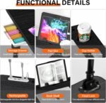 Laptop Desk for Bed Height Adjustable, Lap Bed Table with USB/Storage Drawer/Cup Holder/Tablet Stand/Book Shelf, Foldable Breakfast Tray Portable for Reading Writing, Sofa & Floor, Black - Image 4