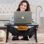 Laptop Desk for Bed Height Adjustable, Lap Bed Table with USB/Storage Drawer/Cup Holder/Tablet Stand/Book Shelf, Foldable Breakfast Tray Portable for Reading Writing, Sofa & Floor, Black - Image 5