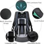 hk Backpack for Men Business Slim Backpack with USB Charger Computer Lightweight Anti-theft Travel Backpacks 15.6 inch Water Resistant Laptop Bag for Work Office College-Black - Image 5