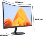 KOORUI 24 inch Curved Monitor, Full HD 1080P Curved Computer Monitor, 100Hz 1500R PC Screen, TÜV Rheinland Certified, HDMI VGA, Tilt Adjustment, LCD Display, Eye Care, Black 24N5CA - Image 8