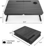 BUYIFY Foldable Laptop Bed Desk for Couch, Sofa - Large Lap Desk Tray Table with Cup Holder and Tablet Slot - Portable Notebook Stand for Eating, Writing, Studying and WFH -NEW-006 - Image 3