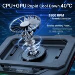 Cooling Pad for Asus ROG Zephyrus G14 GA401 GA401QE GA401QH Gaming Laptop Cooler with Powerful Turbo Cooling Fan Can Fast Cooling CPU+GPU 40°C, Variable Speed,6 RGB Light, 3 USB-A - Image 4