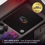 SteelSeries QcK Large Gaming Mousepad — Black — Non-Slip Silicone Rubber Base — Peak Tracking and Stability — Optimized for Gaming Sensors — 490 mm x 420 mm — FPS, MOBAs, RTS, MMO - Image 3