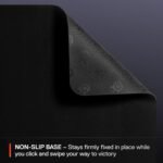 SteelSeries QcK Large Gaming Mousepad — Black — Non-Slip Silicone Rubber Base — Peak Tracking and Stability — Optimized for Gaming Sensors — 490 mm x 420 mm — FPS, MOBAs, RTS, MMO - Image 4