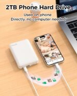 NEWQ Hard Drive for Phone & Computer: USB Flash Storage Device Photo Memory Stick for iPhone, iPad, MacBook Compatible with Apple iOS & Android Cellphone Backup Pictures, Videos, Etc (2, TB) - Image 3