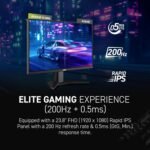 msi MAG 242F 24-inch 1920 x 1080 (FHD) Gaming Monitor, 200Hz, Adaptive Sync, HDMI, DisplayPort, VESA Mountable, Tilt, Height Adjustable, Speaker, 0.5ms, Black - Image 3