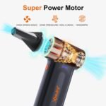 Compressed Air Duster-150000RPM Super Power Rechargeable Air Duster, 3-Gear Adjustable Mini Blower with Fast Charging, Electric Air Duster for Leaves,Computer, Keyboard, (Black) - Image 3