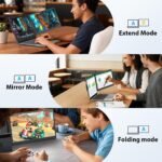 APILDELLA 14'' Dual Laptop Screen Extender, 1080P FHD Laptop Extended Monitor Portable with Speaker, Plug-Play Second Monitor for 13-16'' Laptops, Work with Mac, Window, Chrome - Image 4