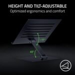 Razer Adjustable Laptop Stand: Supports Phones, Tablets, Laptops, Macbooks up to 18" - Adjust Height and Tilt - Durable Aluminum Construction - Vented Design - Foldable for Storage & Travel - Black - Image 3
