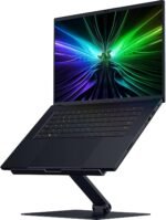 Razer Adjustable Laptop Stand: Supports Phones, Tablets, Laptops, Macbooks up to 18" - Adjust Height and Tilt - Durable Aluminum Construction - Vented Design - Foldable for Storage & Travel - Black - Image 5