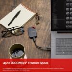 SANDISK 1TB Extreme Portable SSD (New Model) - up to 2000MB/s Transfer speeds, USB Type-C connectivity, Reliable Durability - Black - SDSSDE70-1T00-G25 - Image 3