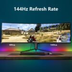 INNOCN 49" Curved Gaming Monitor 144Hz Ultrawide 32:9 WDFHD 3840 x 1080P, R1800, 99% sRGB, HDR400, USB Type C, DisplayPort, HDMI, Built-in Speakers, Height/Tilt Adjustable - 49C1G - Image 4