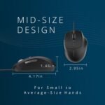 Kensington USB-C Wired Mouse, Pro Fit Ergo MY435 EQ Wired Mouse, for Small to Medium-Sized Hand, Programmable Buttons, Quiet-Click Buttons, USB-C Connection - Black (K72512NA) - Image 3
