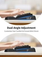 3-in-1 Ergonomic Keyboard Stand with Wrist Rest & Mouse Pad Set, Comfy Keyboard Riser Holder Soft Mousepad with Massage Design, Memory Foam and Non-Slip PU Base for Pain Relief, Black - Image 4