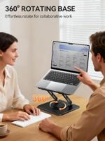 tounee Laptop Stand for Desk, Adjustable Computer Stand Holder with 360° Rotating Base, Ergonomic Laptop Riser Compatible with MacBook Pro Air, All Laptops 10-15.6"-Black - Image 4