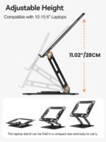 tounee Laptop Stand for Desk, Adjustable Computer Stand Holder with 360° Rotating Base, Ergonomic Laptop Riser Compatible with MacBook Pro Air, All Laptops 10-15.6"-Black - Image 5