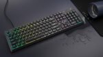 Corsair K55 CORE RGB Membrane Wired Gaming Keyboard – QWERTY US Layout – Quiet, Responsive Switches – Spill Resistance – Ten-Zone RGB – Media Keys – iCUE Compatible – PC, Mac – Black - Image 4