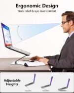 Laptop Stand for Desk, Ergonomic Adjustable Laptop Riser Holder, Foldable Portable Computer Notebook Stand Compatible with 10-16” MacBook Pro/Air, Dell, HP (Silver) - Image 3