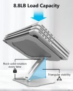 Laptop Stand for Desk, Ergonomic Adjustable Laptop Riser Holder, Foldable Portable Computer Notebook Stand Compatible with 10-16” MacBook Pro/Air, Dell, HP (Silver) - Image 4