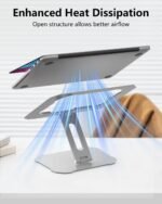 Laptop Stand for Desk, Ergonomic Adjustable Laptop Riser Holder, Foldable Portable Computer Notebook Stand Compatible with 10-16” MacBook Pro/Air, Dell, HP (Silver) - Image 5