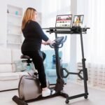 Enayplon Small Standing Desk with Wheels, Portable Treadmill Desk, Rolling Desk Adjustable Height for Laptop, Mobile Standing Table for Walking Pad, Bedside Table - Image 3