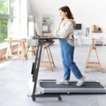 Enayplon Small Standing Desk with Wheels, Portable Treadmill Desk, Rolling Desk Adjustable Height for Laptop, Mobile Standing Table for Walking Pad, Bedside Table - Image 5