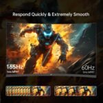 KTC 32 Inch FHD 1080p Curved Gaming Monitor - VA 1500R Curved Monitor, 165Hz 1ms MPRT, FreeSync & G-Sync, 122% sRGB, DP/HDMI, VESA, HDR10 for Gaming Home Office Business PC Monitor - Image 3