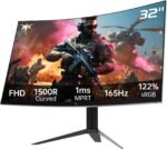 KTC 32 Inch FHD 1080p Curved Gaming Monitor - VA 1500R Curved Monitor, 165Hz 1ms MPRT, FreeSync & G-Sync, 122% sRGB, DP/HDMI, VESA, HDR10 for Gaming Home Office Business PC Monitor - Image 6