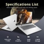 HP 17.3" FHD IPS Anti-Glare Laptop, Intel 7-150U, 32GB RAM, 2.28TB Storage (2TB SSD+288GB Docking Station Set), Intel Graphics, Num Pad, Wi-Fi 6, 1080p Webcam, Fast Charge, Win 11 Pro, Silver - Image 4