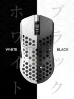 Tenko ARBITER Akitsu Medium Carbon Fiber Gaming Mouse - Ultra-Light 40g, Wireless 8K Polling, 30K DPI, PIXART 3950 Sensor, 60Hr Battery, LCD Receiver Display - White - Image 4