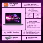 Lenovo 15" Gaming Laptop Computer, AMD Ryzen 5 7535HS 6-Core, 16GB DDR5 RAM, 512GB PCIe SSD, FHD+ Display, WiFi 6, Bluetooth 5.3, Webcam, Luna Grey, Windows 11 Home - Image 3
