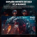 CRUA 32Inch Curved Gaming Monitor, FHD(1920 * 1080P) VA Screen 165Hz/200Hz, 1800R VA Screen, 120% sRGB, Computer Monitor that Support AMD Freesync, HDMI, DP, Wall Mountable Installs-Black - Image 5