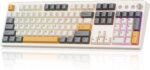 Kisnt KN104 Wireless Mechanical Gaming Keyboard, 100% Full Size 104 Keys with Number Pad, Custom RGB Backlit, Creamy Sound, Hot Swappable, Bluetooth/2.4GHz/USB-C for Win/Mac/PC (Retro Beige) - Image 3