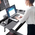 Treadmill Desk Attachment,Peloton Tread Tray Ergonomic Platform, Laptop Holder with Tablet Holder,New Universal Cooling Holes Laptop Stand for Home/Office - Image 3