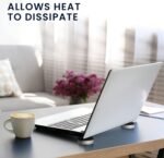 kwmobile Laptop Riser Pads for Laptop/Notebook/Ultrabook Laptops - Under Laptop Feet Stand for Better Ventilation - Black/Silver - Image 3
