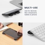 kwmobile Laptop Riser Pads for Laptop/Notebook/Ultrabook Laptops - Under Laptop Feet Stand for Better Ventilation - Black/Silver - Image 4