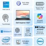 Dell 15.6" FHD Touchscreen Laptop | 13th Gen Intel Core i5-1334U(Beat i7-1250U) | 32GB RAM | 1TB PCIe SSD | Wi-Fi 6 | 1080p Webcam | Copilot AI | USB-C | Business & Study Ready | Windows 11 - Image 3