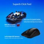 ASUS ROG Keris Wireless Aimpoint Gaming Mouse – Right-Handed Ergonomic, 75g, Tri-Mode Connectivity, 42K DPI, up to 119Hr Battery, PC/Mac Support - Black - Image 6