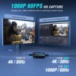 Fifine AmpliGame Video Capture Card, HD 1080 60fps for Audio Video, Gaming, Live Streaming, 4K HDMI to USB Capture Card Compatible with PS4/Windows/Mac OS/Switch/Xbox-V3 - Image 3