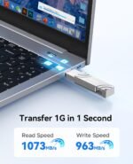 ORICO External SSD 1TB Read/Write Speeds up to 1050MB/s Dual-Port USB 3.2 Gen 2 USB C Portable External Hard Drive with 90° Click-Stop Rotating for iPad Laptop Phone,Match Your Device - Image 3