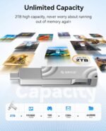 ORICO External SSD 1TB Read/Write Speeds up to 1050MB/s Dual-Port USB 3.2 Gen 2 USB C Portable External Hard Drive with 90° Click-Stop Rotating for iPad Laptop Phone,Match Your Device - Image 6