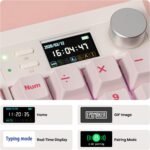 EPOMAKER QK108 Full Size Mechanical Keyboard with Screen & Knob, 8000mAh, Creamy&Thocky, Gasket, RGB Backlit, Mac Keycap, Wireless Gaming Keyboard for Mac/Win (Pink, Creamy Jade) - Image 4
